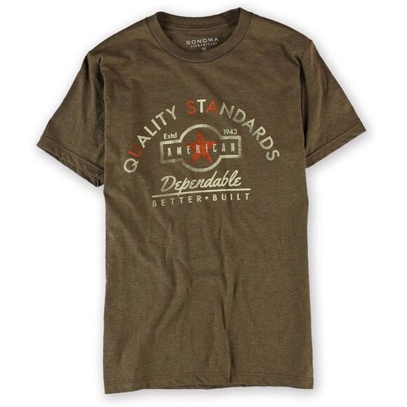 SONOMA life+style Mens Dependable American' Graphic T-Shirt, Brown, NWT - Picture 1 of 1